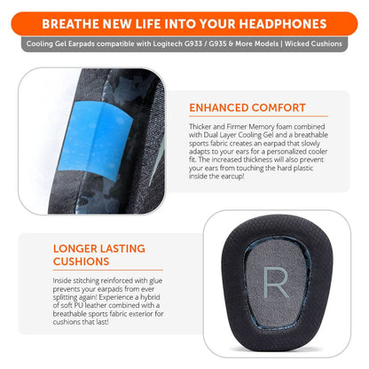 Logitech G933 / G935 & More Earpads - WC FreeZe Cooling Gel