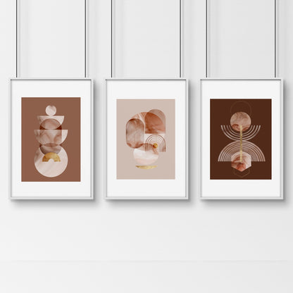 Mid century modern artwork | set of 3 framed wall art prints