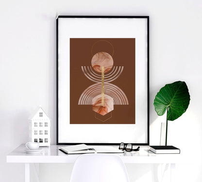 Mid century modern artwork | set of 3 framed wall art prints