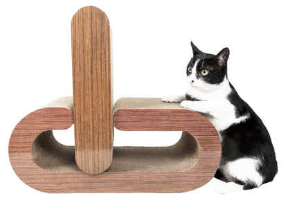 Pet Life ® 2-In-1 'Pill Shaped' Premium Quality Modular Kitty Cat Scratcher Lounger Lounge with Catnip