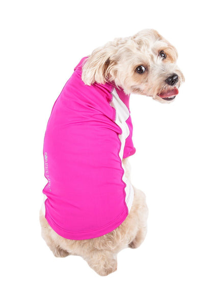 Pet Life ® Active 'Barko Pawlo' Relax-Stretch Quick-Drying Performance Dog Polo T-Shirt
