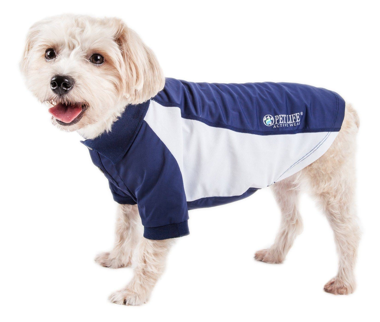 Pet Life ® Active 'Barko Pawlo' Relax-Stretch Quick-Drying Performance Dog Polo T-Shirt