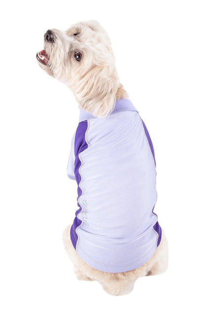 Pet Life ® Active 'Barko Pawlo' Relax-Stretch Quick-Drying Performance Dog Polo T-Shirt