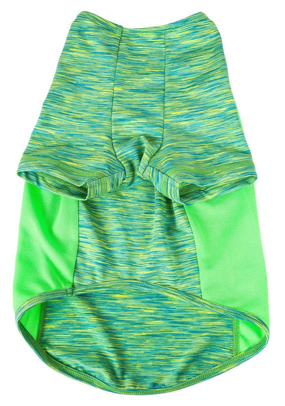 Pet Life ® Active 'Warf Speed' Heathered Ultra-Stretch Yoga Fitness Dog T-Shirt