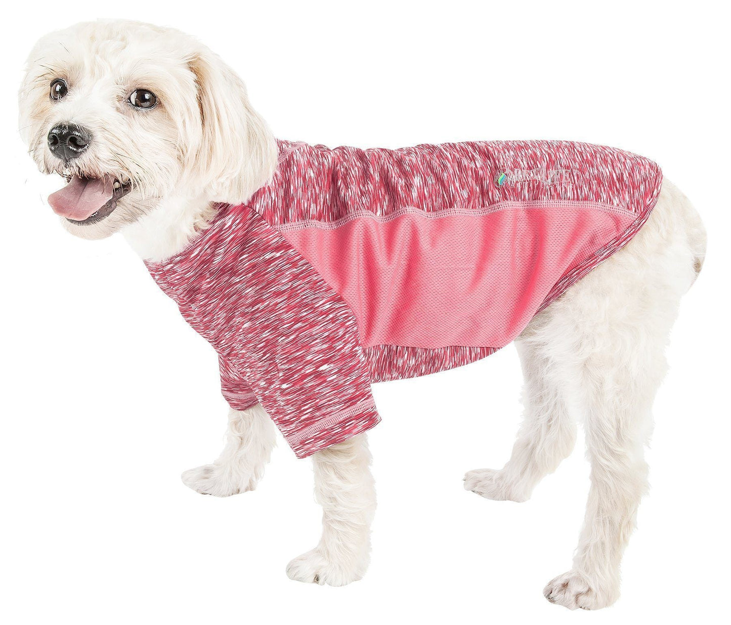 Pet Life ® Active 'Warf Speed' Heathered Ultra-Stretch Yoga Fitness Dog T-Shirt