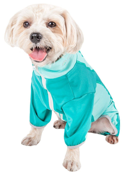 Pet Life ® Active 'Warm-Pup' Stretchy and Quick-Drying Fitness Dog Yoga Warm-Up Tracksuit