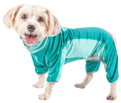 Pet Life ® Active 'Warm-Pup' Stretchy and Quick-Drying Fitness Dog Yoga Warm-Up Tracksuit