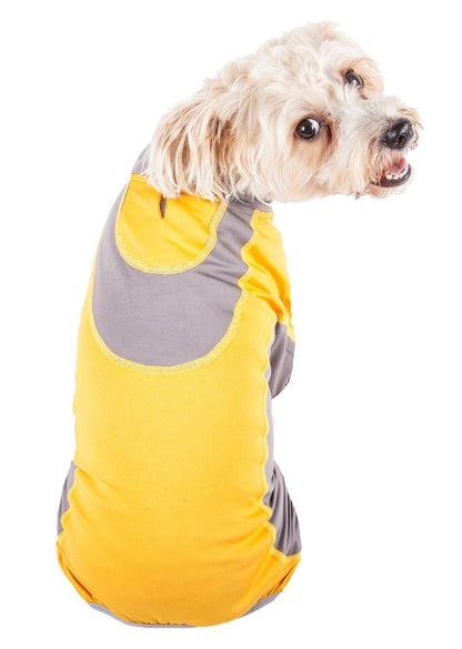 Pet Life ® Active 'Warm-Pup' Stretchy and Quick-Drying Fitness Dog Yoga Warm-Up Tracksuit
