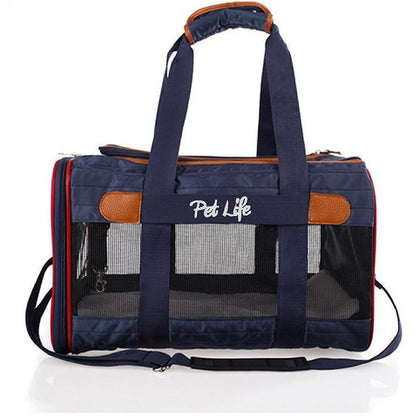 Pet Life ® 'Aero-Zoom' Airline Approved lightweight Wire Framed Folding Collapsible Fashion Pet Dog Carrier