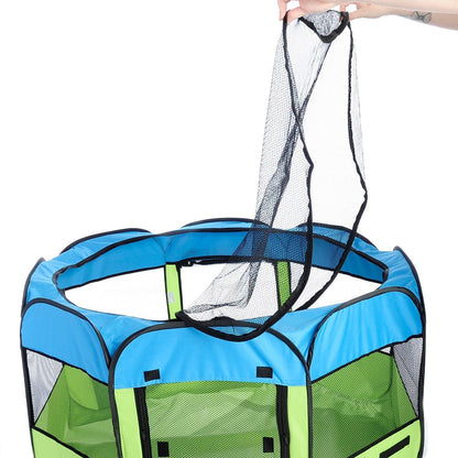 Pet Life ® 'All-Terrain' Lightweight Easy Folding Wire-Framed Collapsible Travel Pet Dog Playpen crate