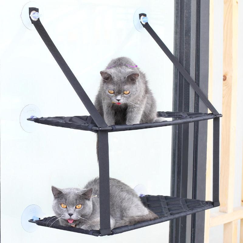 Pet Life ® 'Cat Laze'  Suction Cupped Dual-Leveled Kitty Cat Lounger