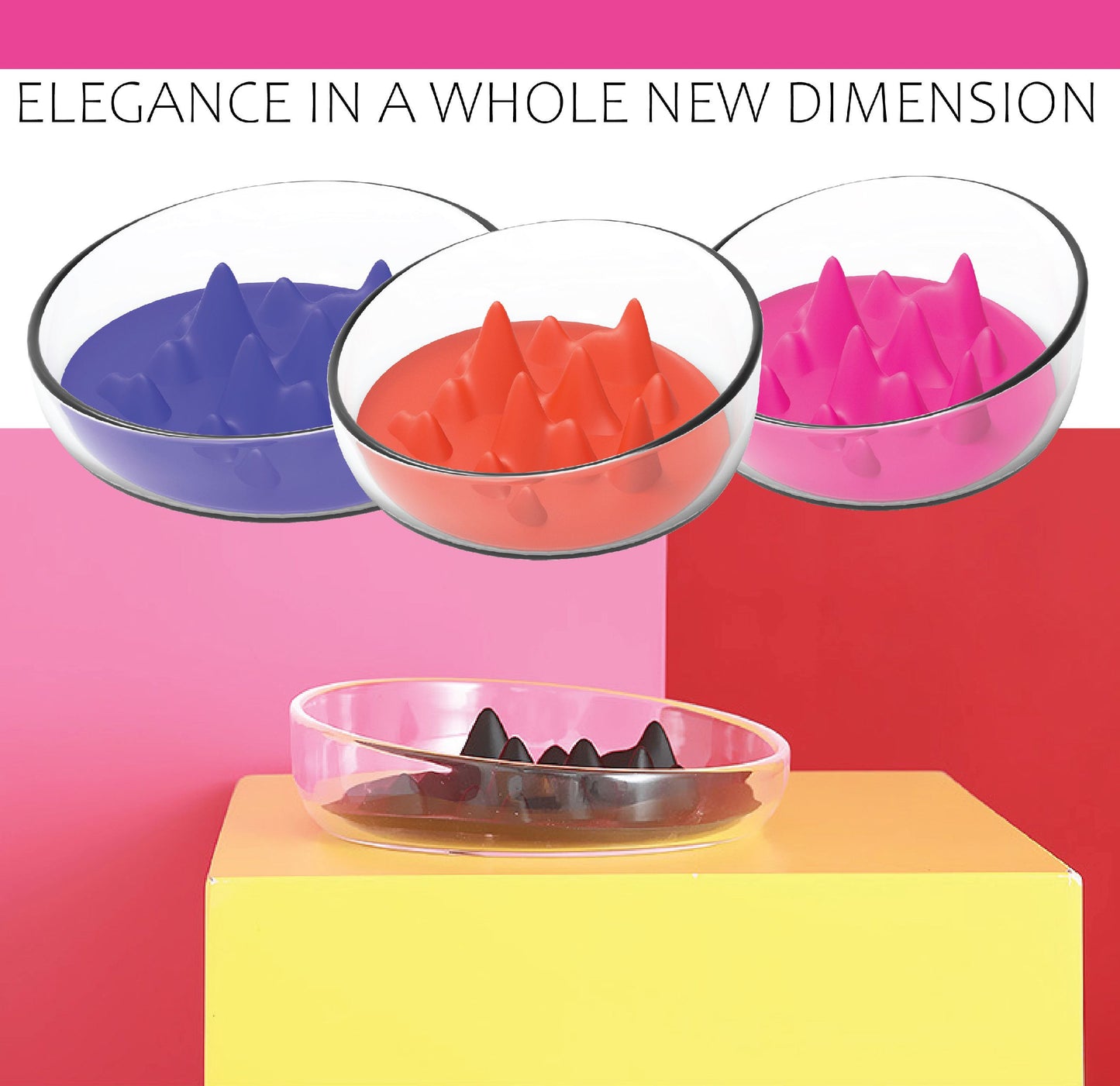 Pet Life ® 'Cirlicue' Mountain Shaped Modern Slow Feeding Pet Bowl