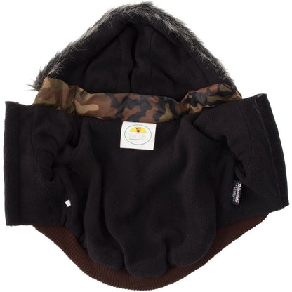 Pet Life ® Classic Metallic Fashion 3M Insulated Dog Coat Parka  w/ Removable Hood