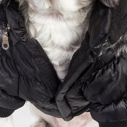 Pet Life ® Classic Metallic Fashion 3M Insulated Dog Coat Parka  w/ Removable Hood