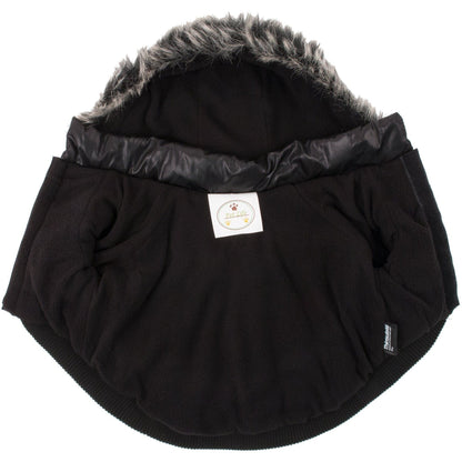 Pet Life ® Classic Metallic Fashion 3M Insulated Dog Coat Parka  w/ Removable Hood