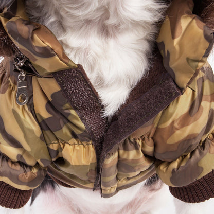 Pet Life ® Classic Metallic Fashion 3M Insulated Dog Coat Parka  w/ Removable Hood