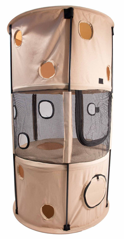 Pet Life ® 'Climber-Tree' Play-Active Travel Collapsible Lightweight Kitty Cat Tree House Lounger