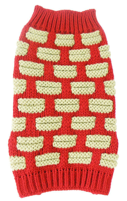 Pet Life ® Fashion Weaved Heavy Knit Designer Ribbed Turtle Neck Dog Sweater