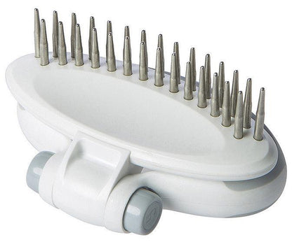 Pet Life ® 'Gyrater' Swivel Travel Dual-Rowed Grooming Undercoat Pet Rake