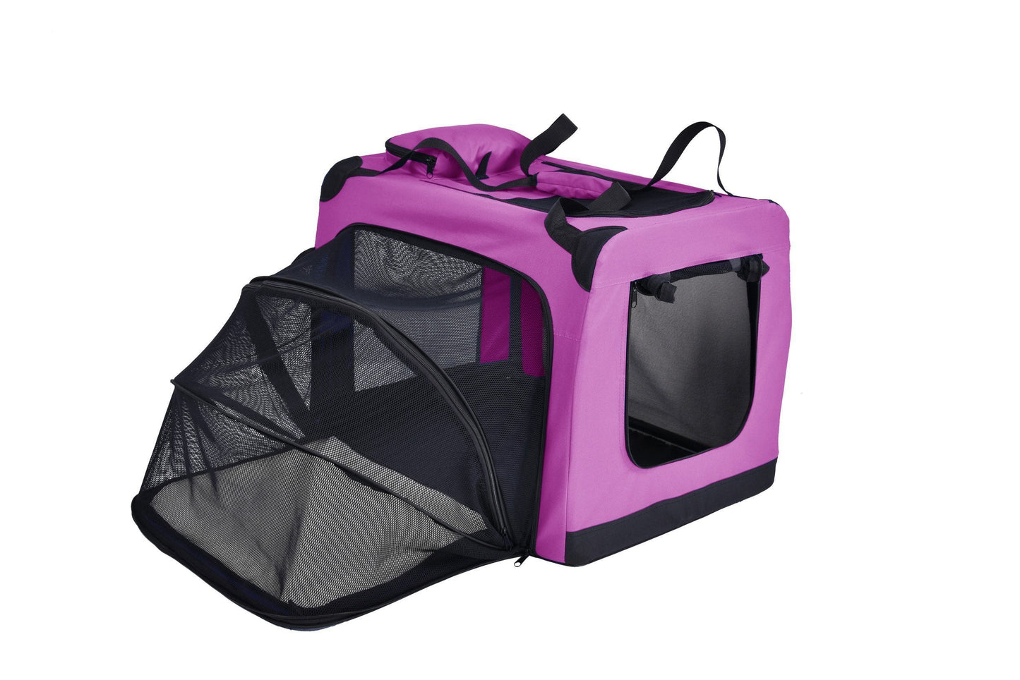 Pet Life ®  'Hounda Accordion' Metal Framed Soft-Folding Collapsible Dual-Sided Expandable Pet Dog Crate