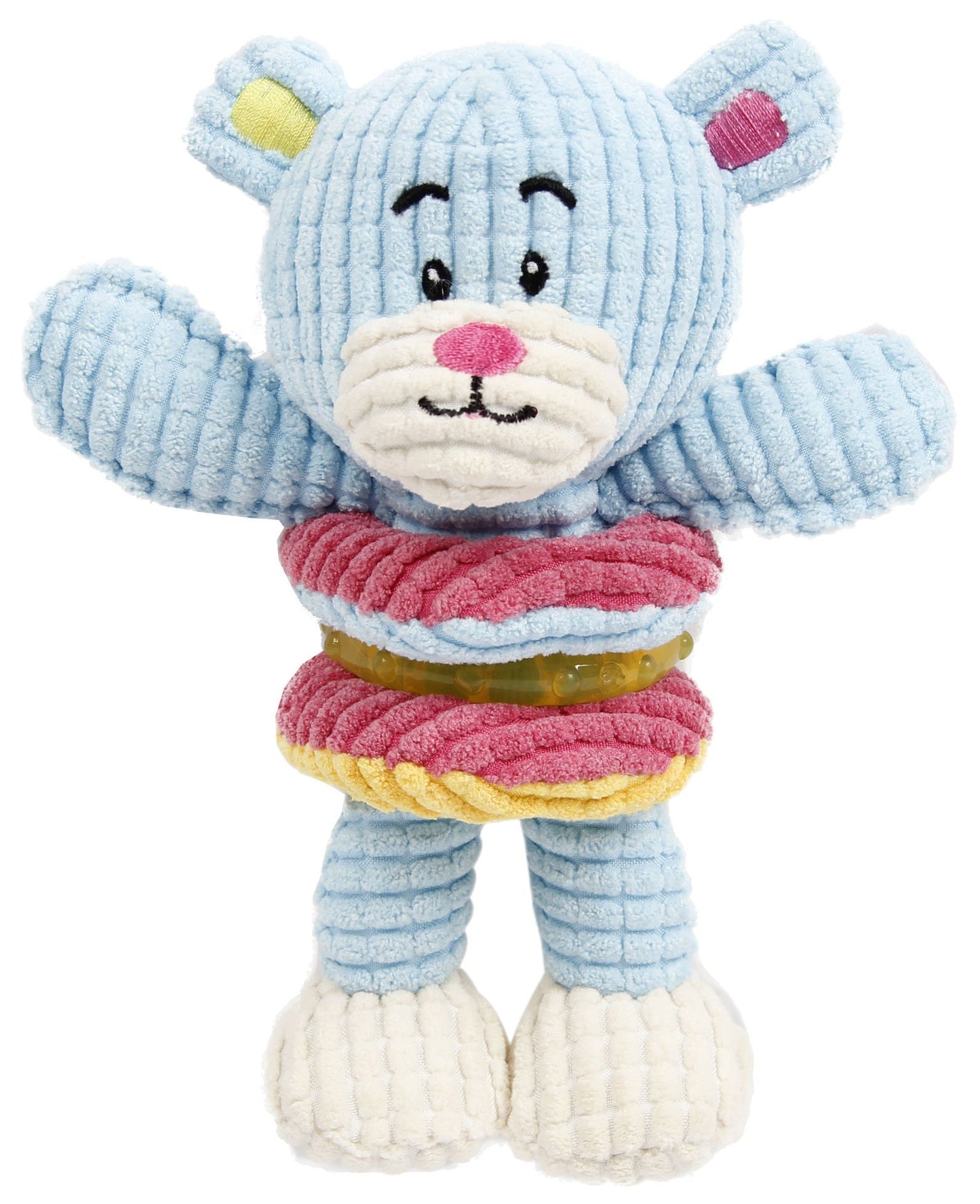 Pet Life ® 'Hugga-Bear' Plush Squeaking and Rubber Teething Newborn Puppy Dog Toy