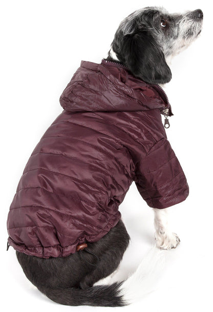 Pet Life ® Lightweight Adjustable and Collapsible 'Sporty Avalanche' Dog Coat w/ Pop-out Zippered Hood