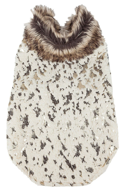 Pet Life ®  Luxe 'Gilded Rawffled' Gold-Plated Designer Fur Dog Coat