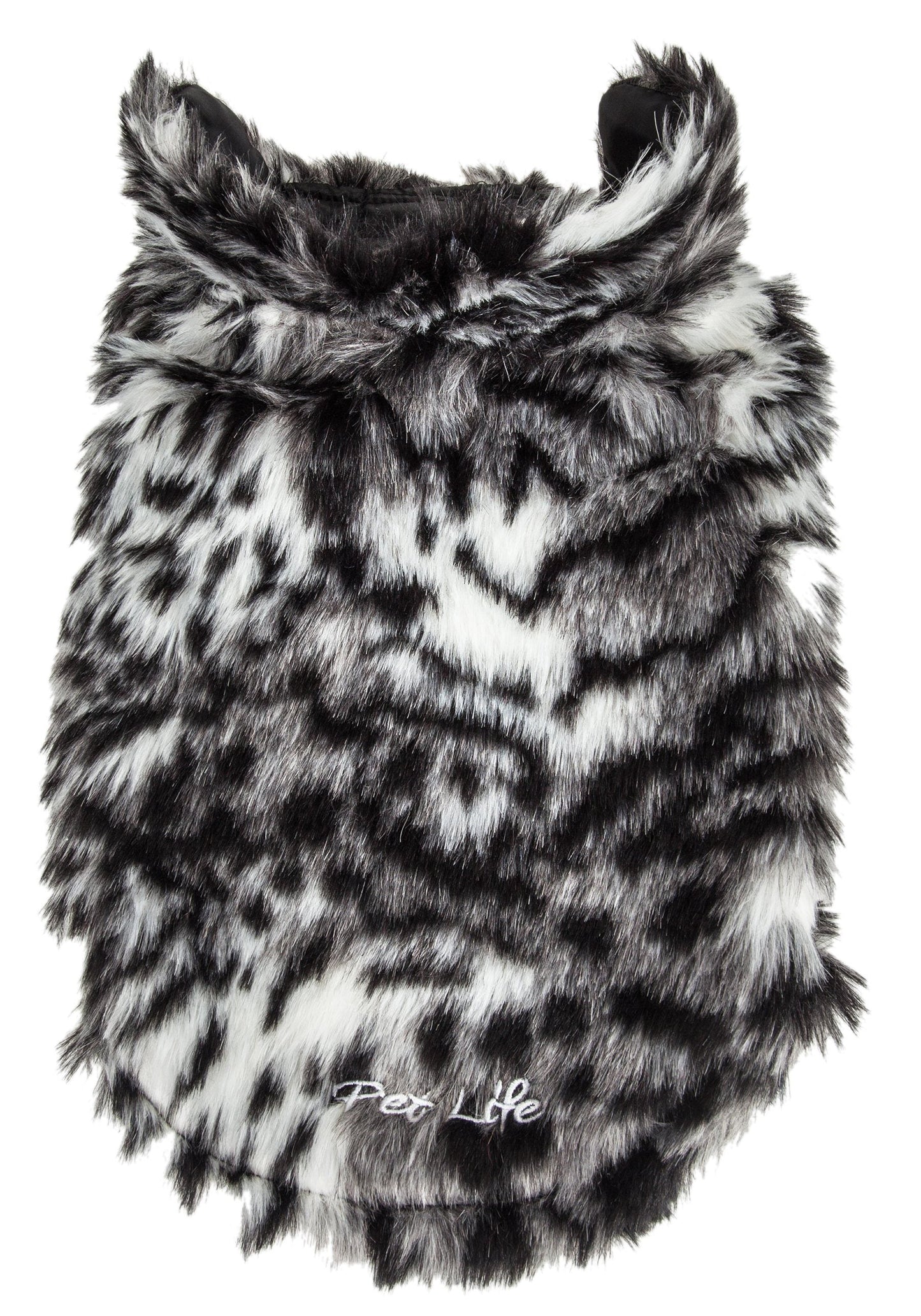 Pet Life ®  Luxe 'Paw Dropping' Designer Gray-Scale Tiger Pattern Mink Fur Dog Coat
