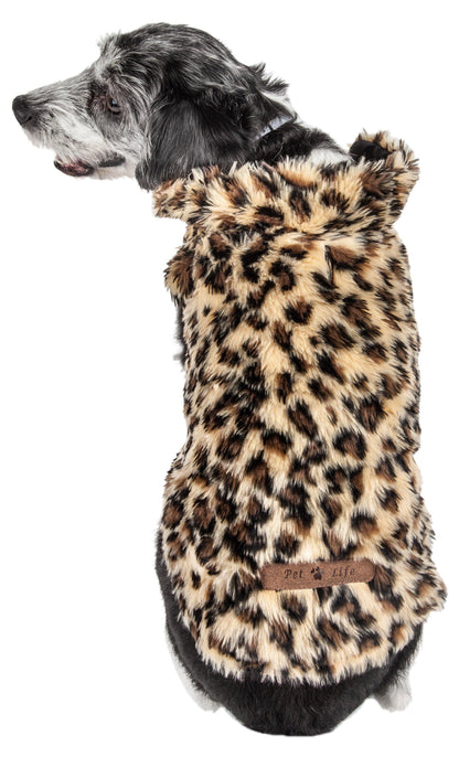 Pet Life ®  Luxe 'Poocheetah' Cheetah-Spotted Designer Mink Fur Dog Coat