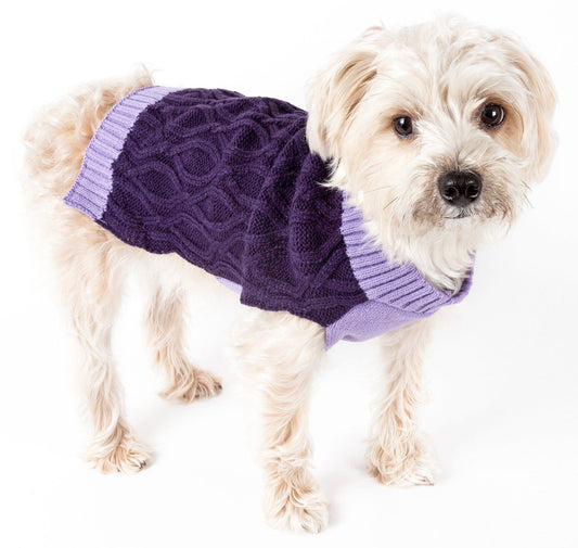 Pet Life ® Oval Weaved Heavy Knitted Fashion Designer Dog Sweater