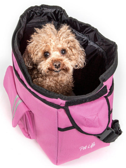 Pet Life ® Over-The-Shoulder Back-Supportive Fashion Sporty Pet Dog Carrier w/ Pouch