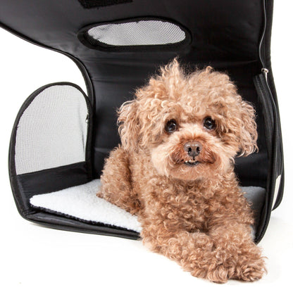 Pet Life ® Paw Patterned Airline Approved Zippered Folding Collapsible Travel Pet Dog Carrier
