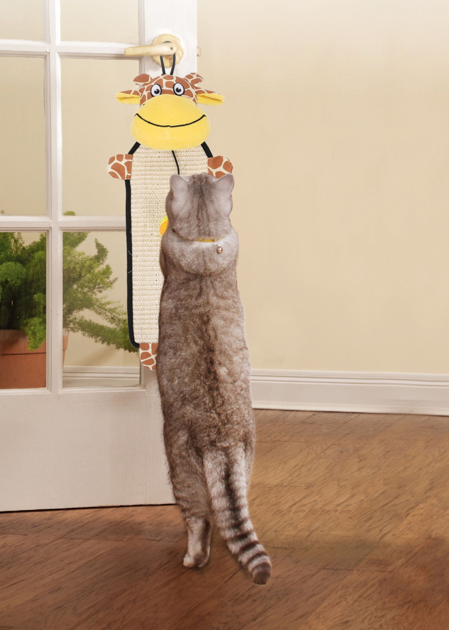 Pet Life ® 'Paw-Pleasant' Hanging Sisal & Jute Carpet Kitty Cat Scratcher with Toy
