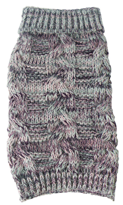 Pet Life ® 'Royal Bark' Heavy Cable Knitted Designer Fashion Dog Sweater
