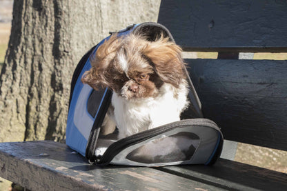 Pet Life ® Sporty Mesh Airline Approved Zippered Folding Collapsible Travel Pet Dog Carrier