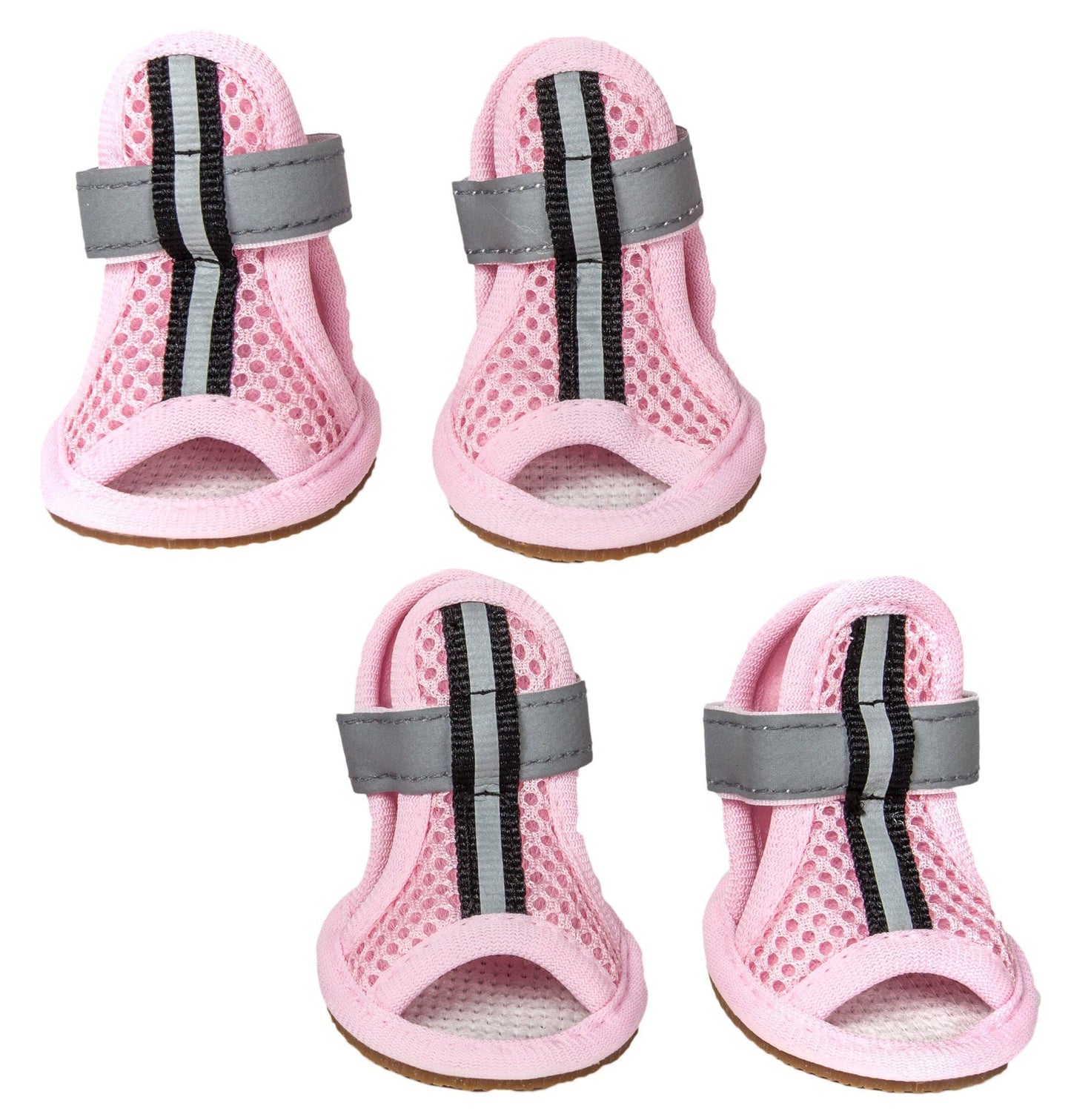 Pet Life ® 'Sporty-Supportive' Water-Resistant Mesh Dog Sandals Shoes- Set Of 4