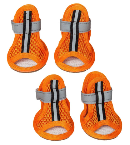 Pet Life ® 'Sporty-Supportive' Water-Resistant Mesh Dog Sandals Shoes- Set Of 4