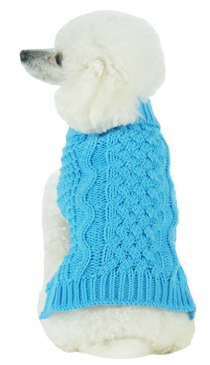 Pet Life ® 'Swivel-Swirl' Heavy Cable Knitted Fashion Designer Dog Sweater