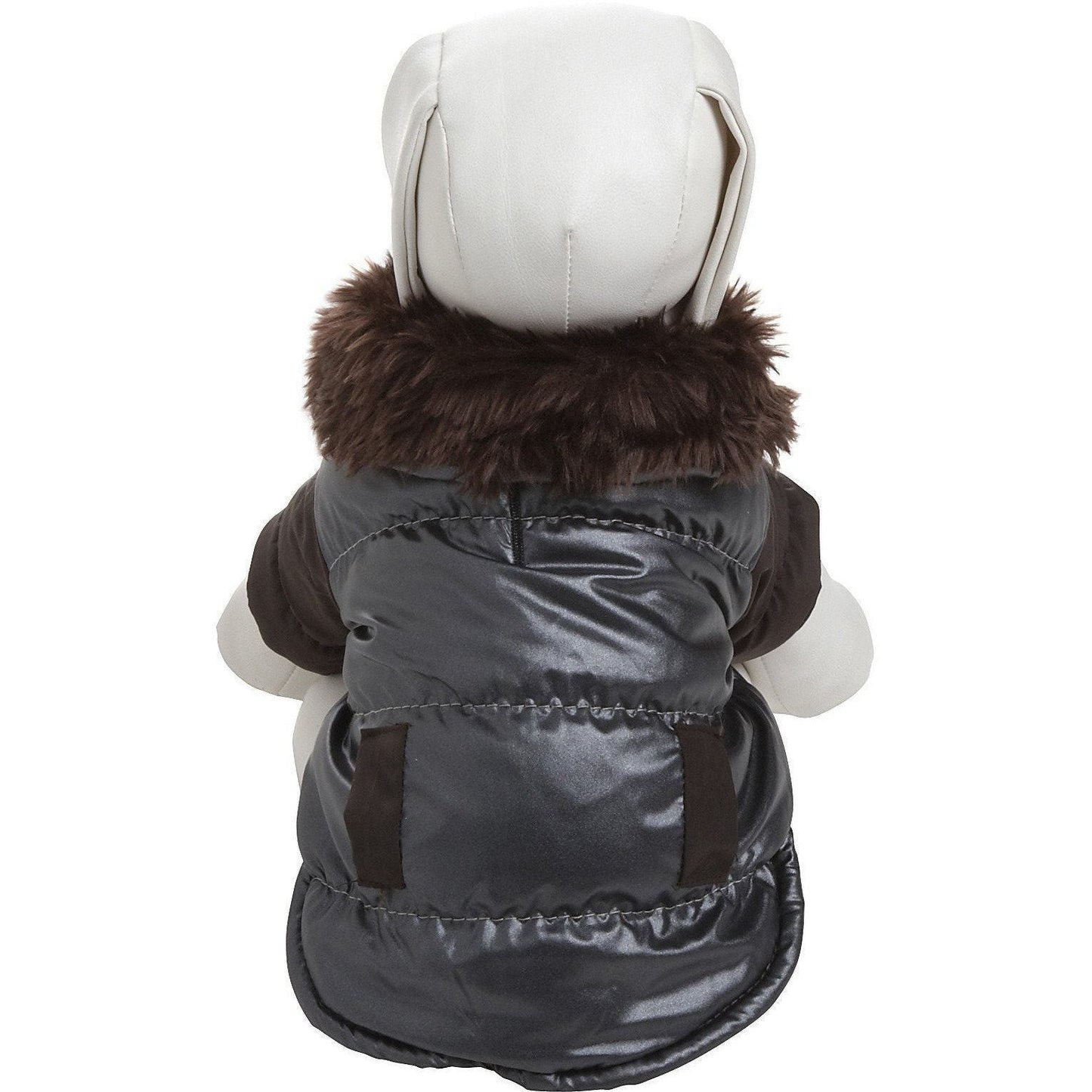 Pet Life ® Track-Collared' Metallic Ultra Fur 3M Insulated Pet Dog Jacket