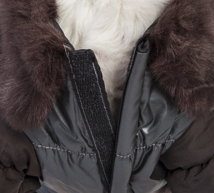 Pet Life ® Track-Collared' Metallic Ultra Fur 3M Insulated Pet Dog Jacket