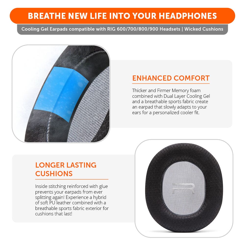 RIG 600, 700, 800 & 900 Series Earpads - WC FreeZe Cooling Gel
