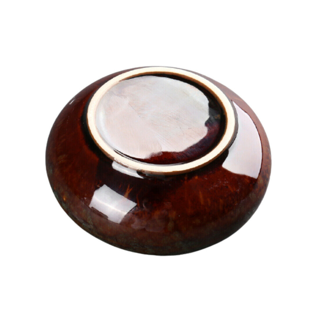Round Glossy Ceramic Ashtrays + Flameless Lighter (WHITISH)