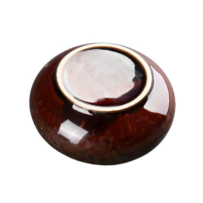 Round Glossy Ceramic Ashtrays + Flameless Lighter (GREENISH)