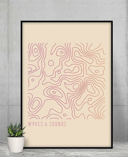 Waves and Sounds Music Poster – Premium Matte Wall Art Print