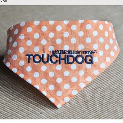 Touchdog Polka-dot Patterned Hook-and-Loop Fashion Dog Bandana