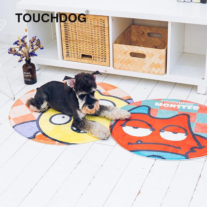 Touchdog Cartoon Alien Monster Rounded Cat and Dog Mat