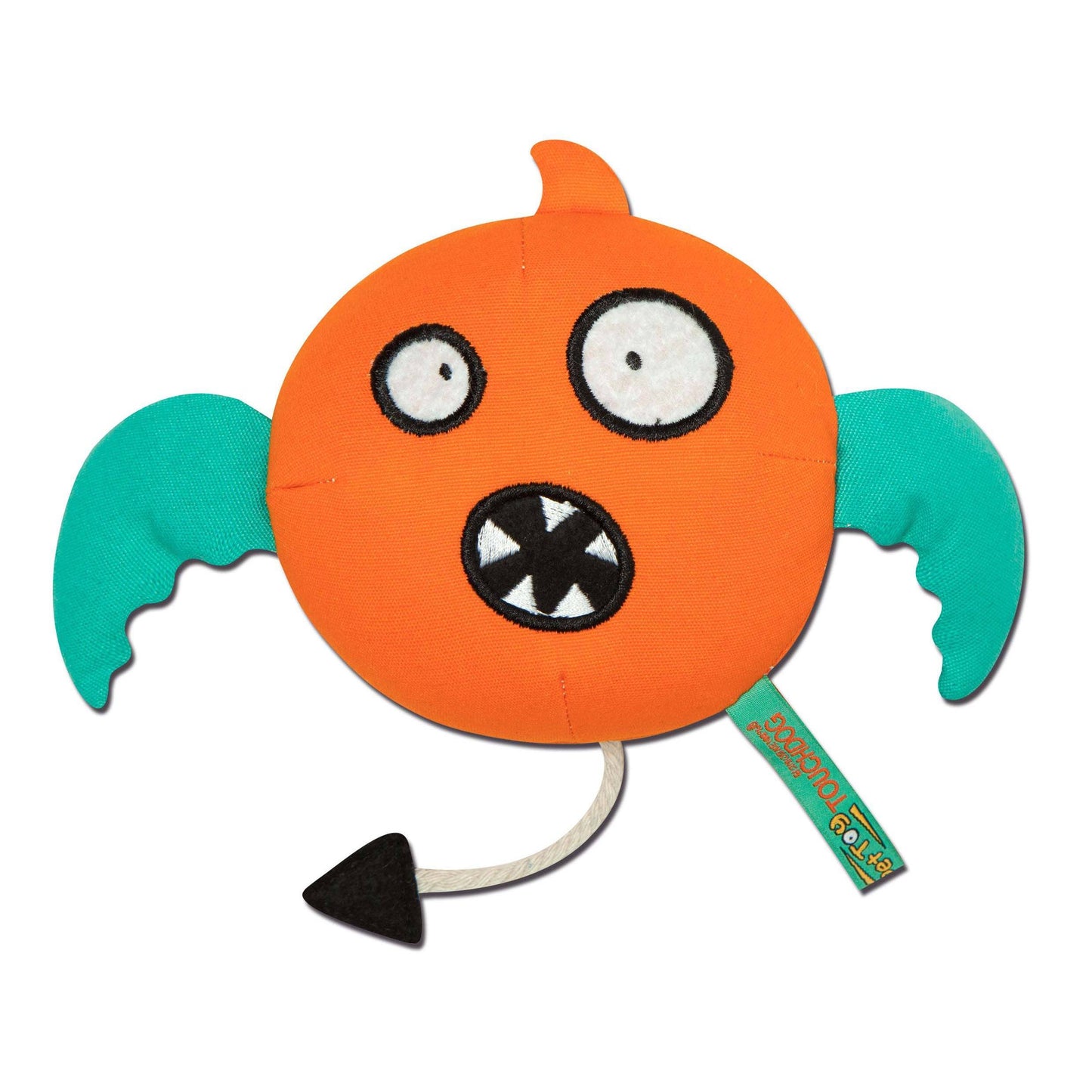 Touchdog Cartoon Monster Plush Dog Toy - Orange