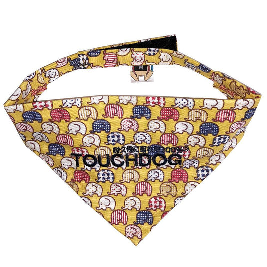 Touchdog Designer Hook-and-Loop Pet Bandana - Yellow