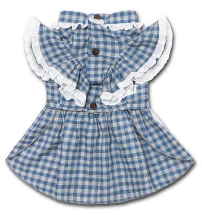 Touchdog 'I love Poochi' Classical Plaid Fashion Designer Dog Dress