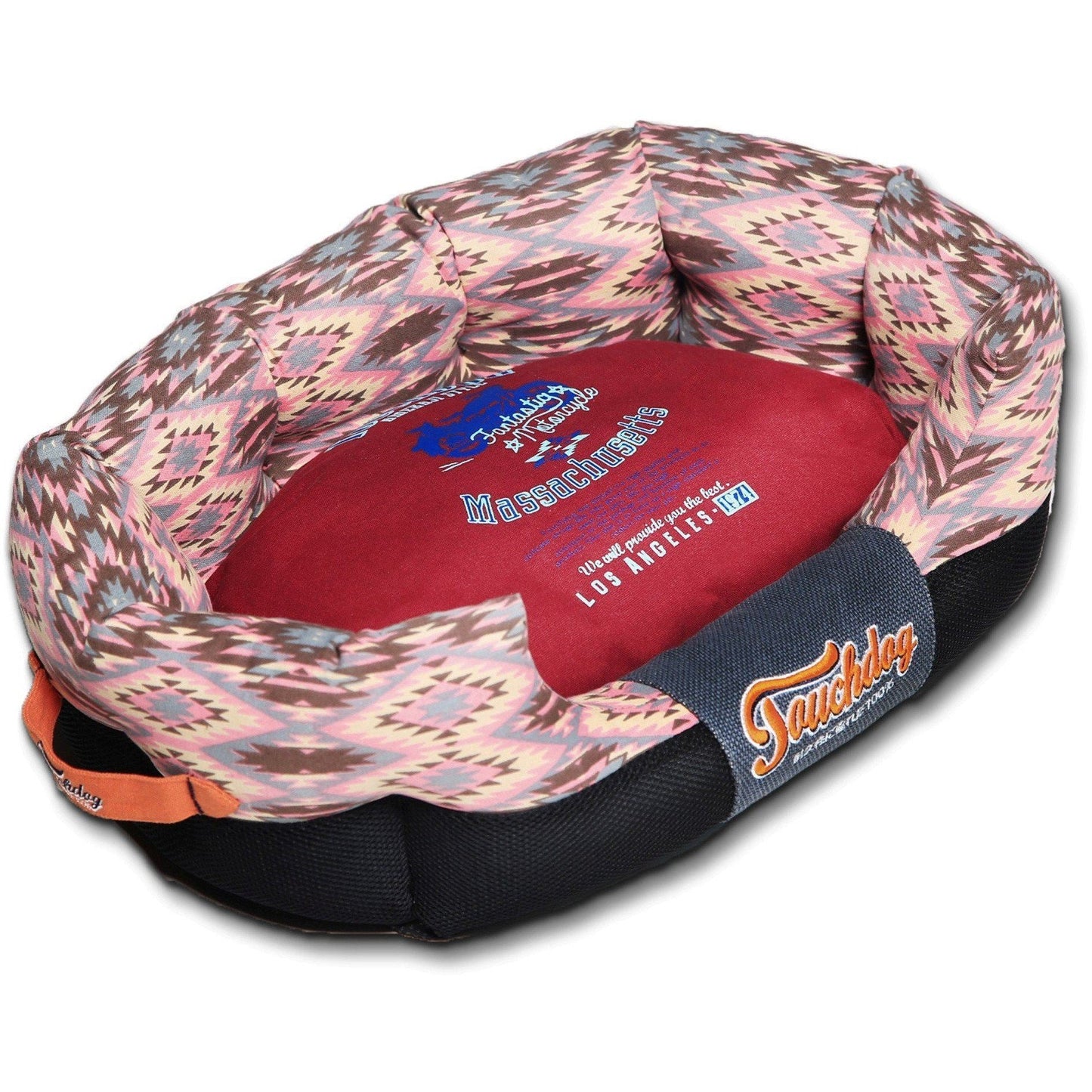 Touchdog ® '70's Vintage-Tribal' Ultra-Plush Rectangular Rounded Dog Bed